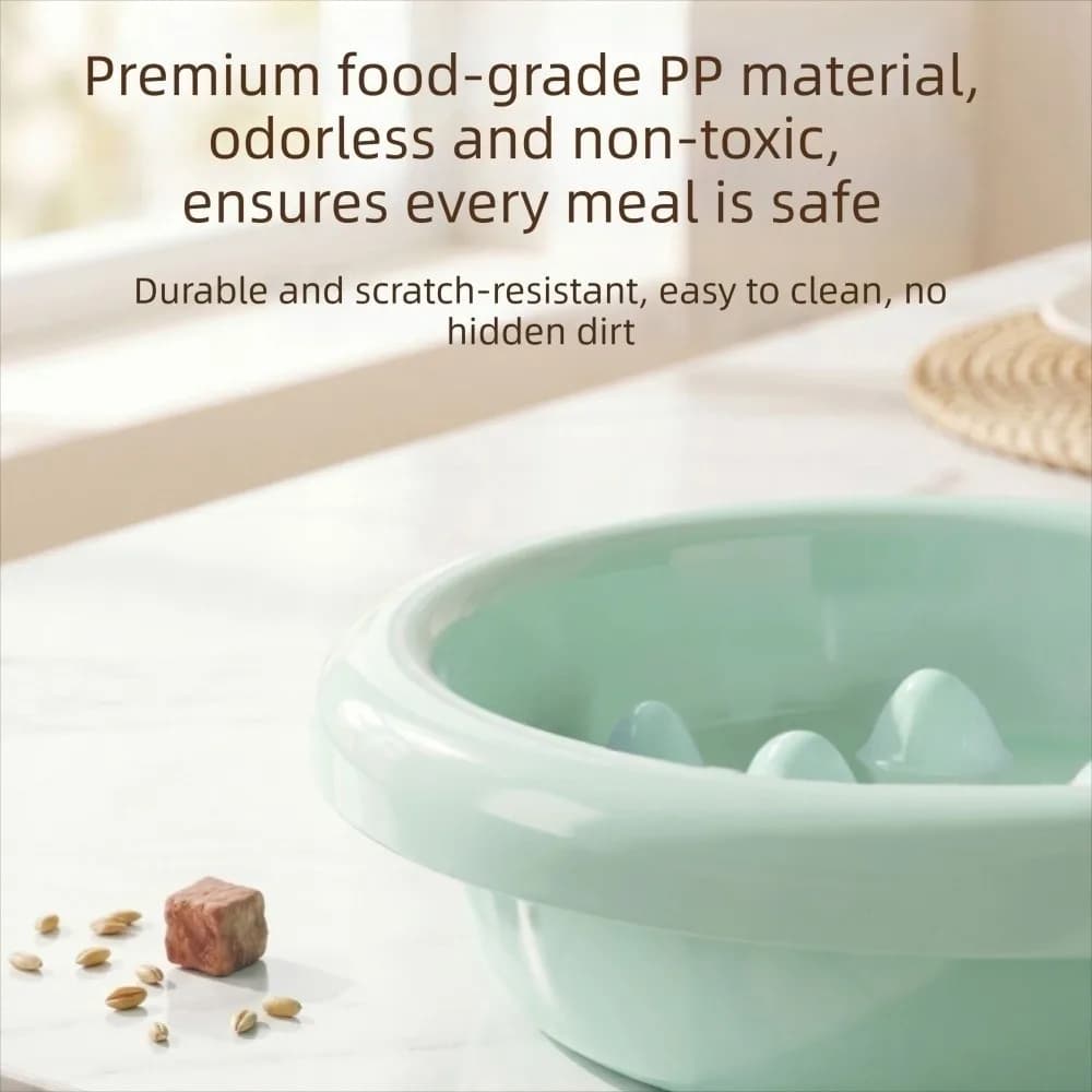 Anti-Choke Plastic Slow-Feeding Bowl Bite-resistant High Feet Cat Bowl With Stand Neck Protection Pet Food Bowl Household Use