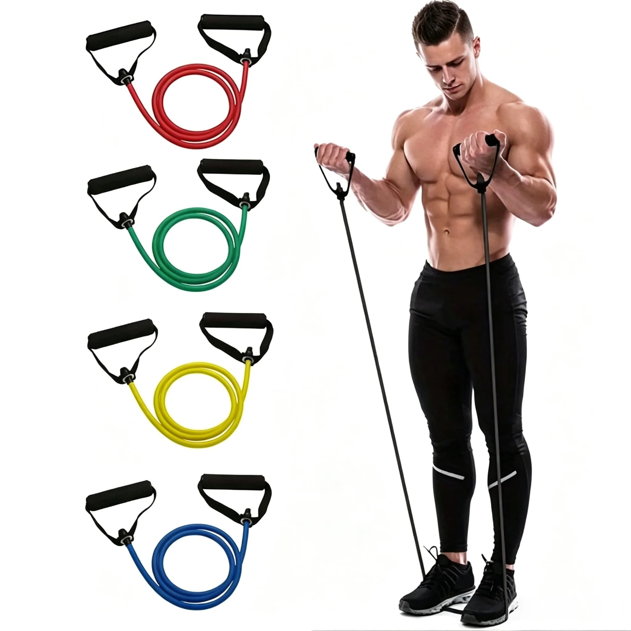 TPE Resistance Bands Workout Elastic Pull Up Ropes Fitness Exercise Bands for Home Gym Yoga Strength Training Physical Therapy