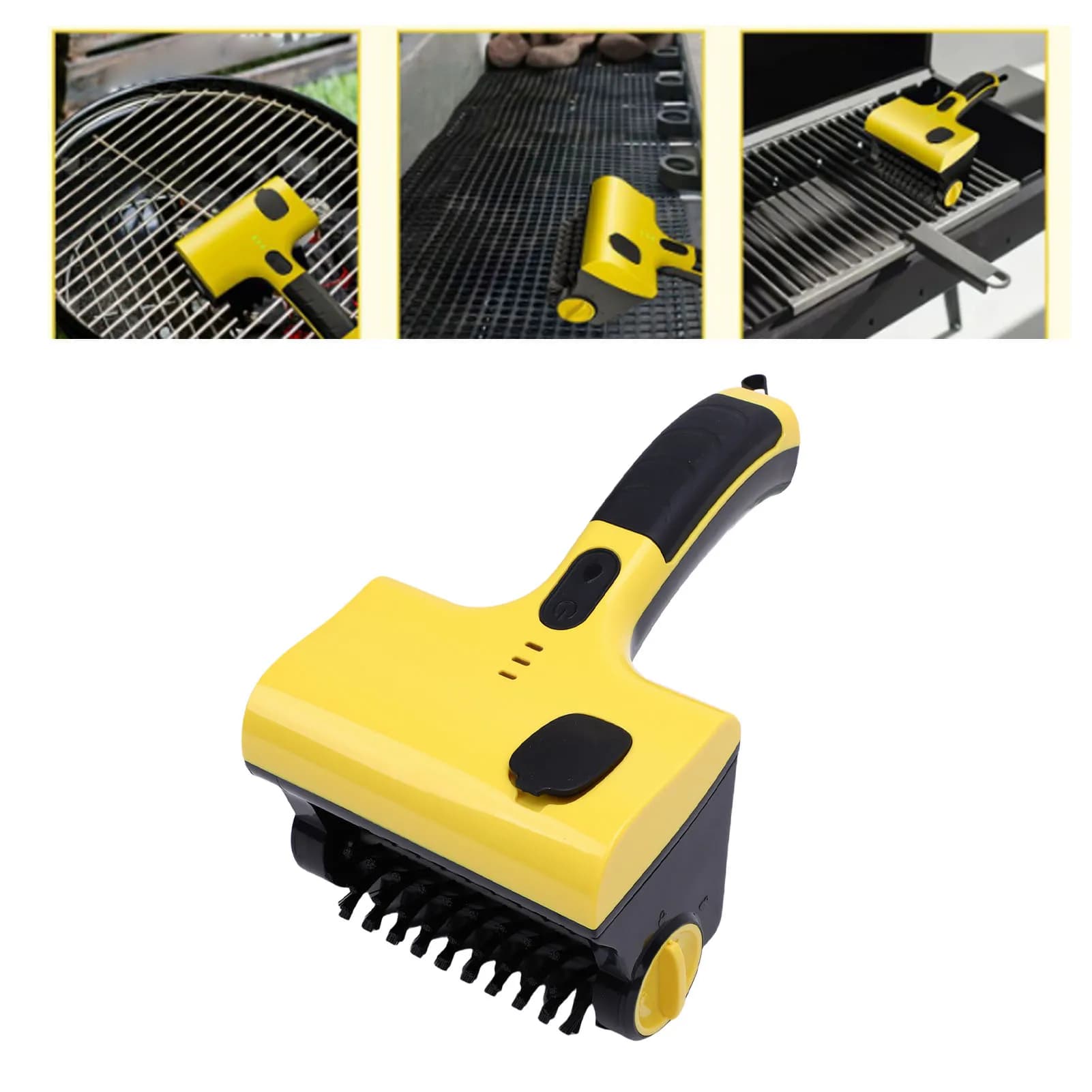 Spazzola per la pulizia della griglia ricaricabile Spazzola sostituibile ricaricabile Spazzola per griglia elettrica senza fili 2600mAh per piastrelle da cucina
