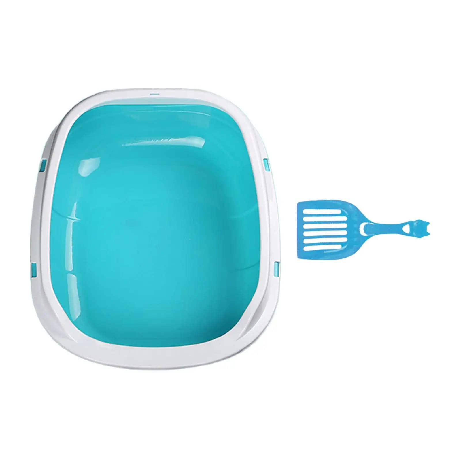 Semi Enclosed Cat Litter Box Bedpan for Single & Multi Cat Homes Deep Toilet
