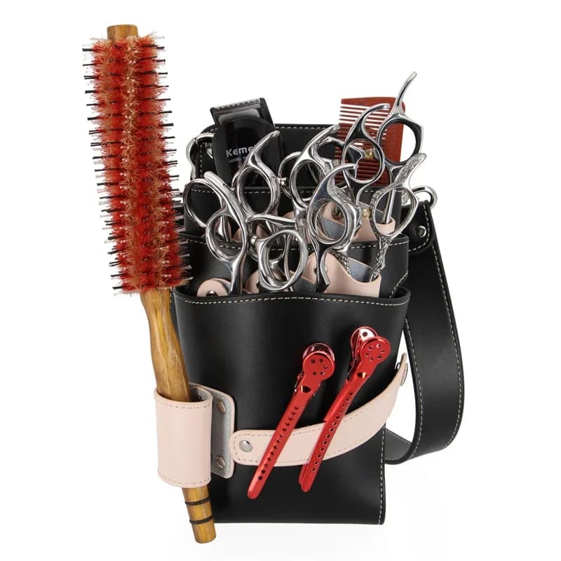 1PC borsa per forbici per capelli in pelle di vitello custodia per pettine marsupio borsa a tracolla custodia per barbiere custodia professionale per forbici per animali domestici