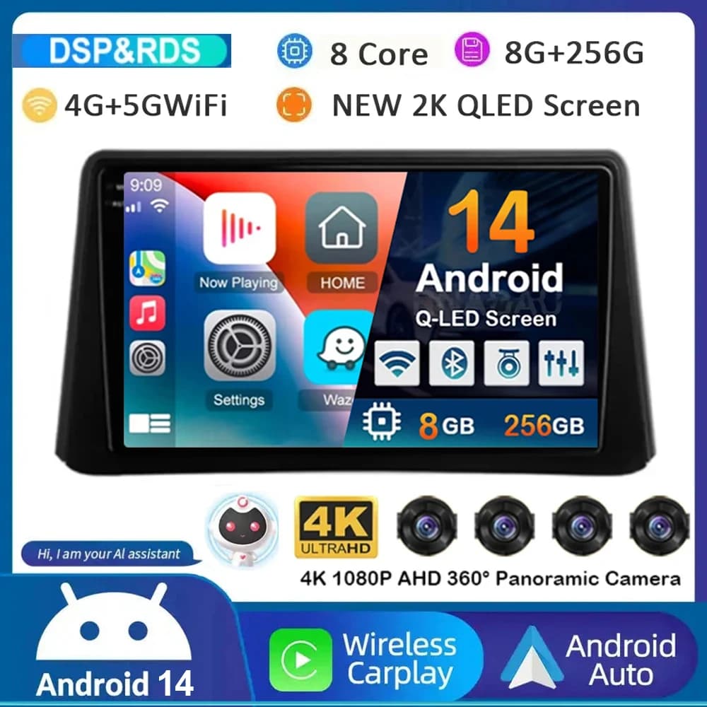 Android 14 Auto Carplay autoradio per Opel Mokka 1 2012 2013 2014 2015 2016 lettore Stereo multimediale 4G WIFI GPS 360 fotocamera QLED