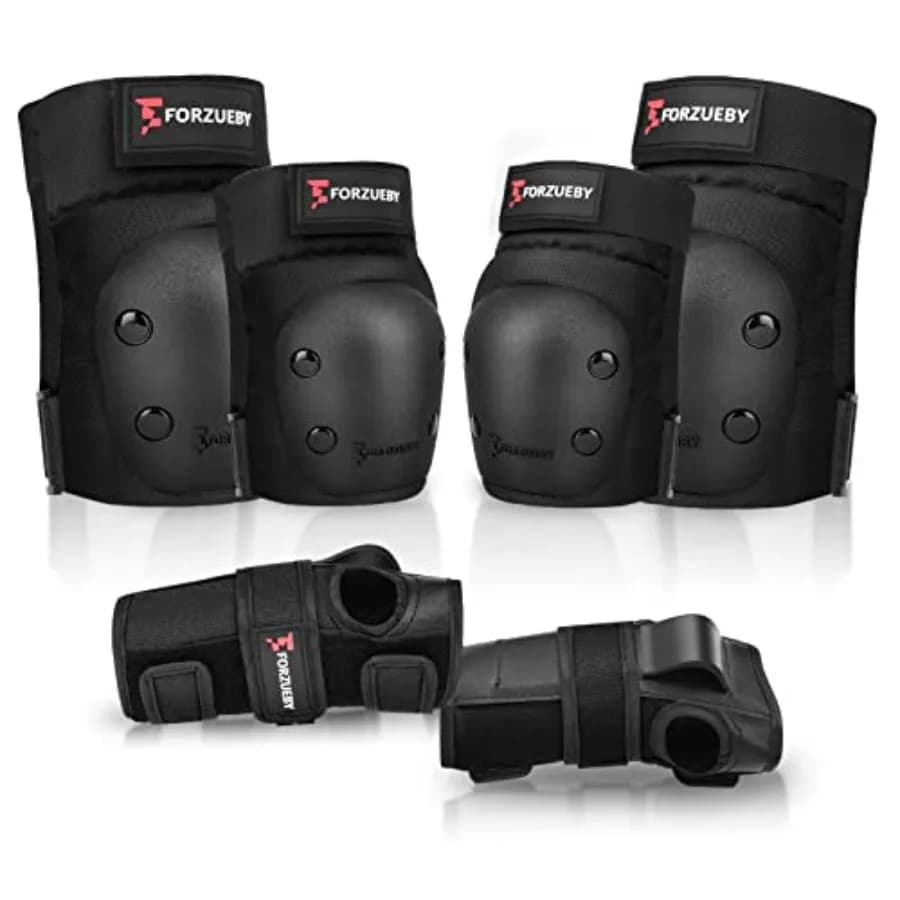 Set di Protezioni 6 in 1 per Adulti: Ginocchiere, Gomitiere, Protezioni per Polsi per Pattinaggio in Linea, Skateboard, Monopattino, BMX, ecc.