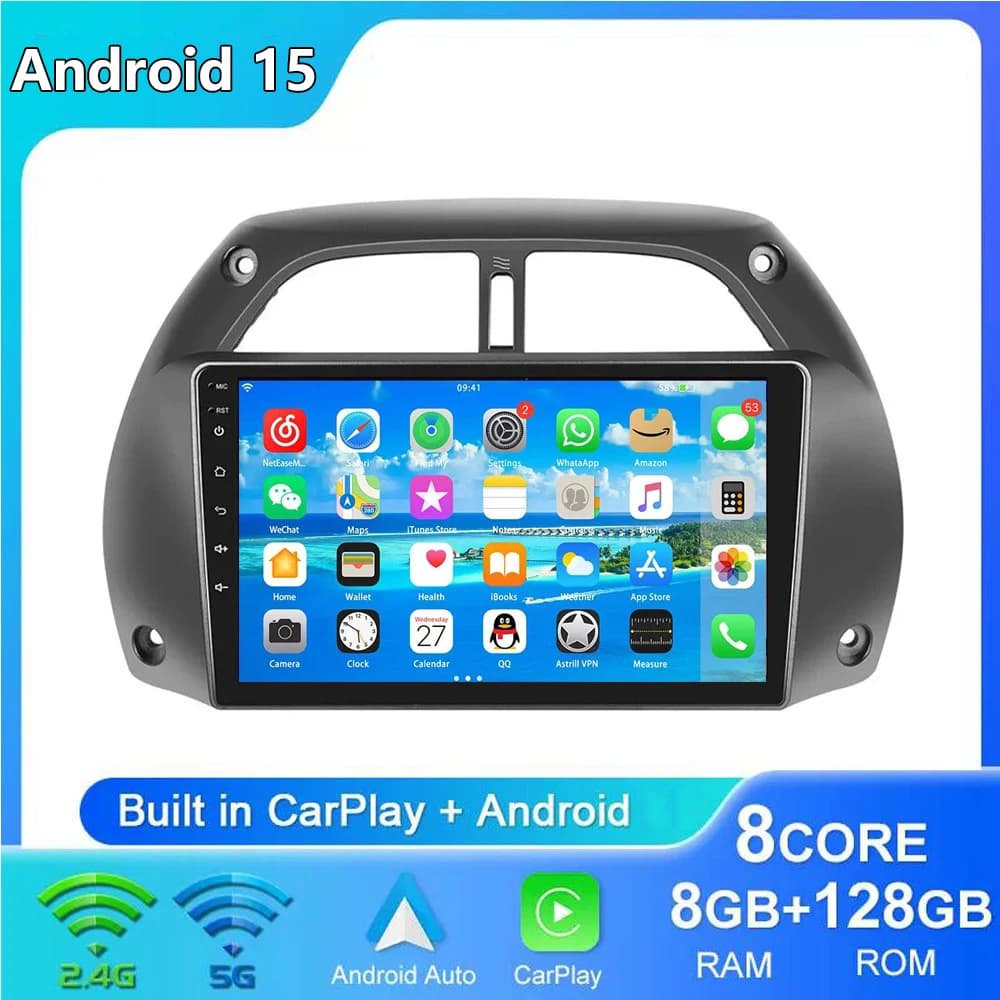 Android 15 for Toyota RAV4 Rav 4 2001 2002 2003 2004 2005 2006 Car Radio Multimedia Player 2 Din Carplay Auto Stereo GPS DVD