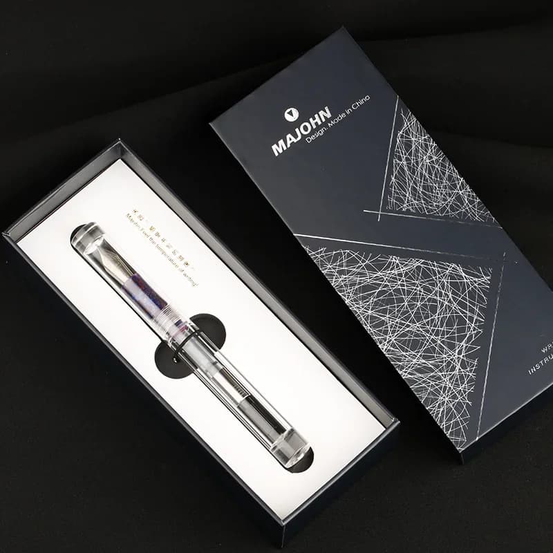 Majohn C1 Fountain Pen Transparent Eyedropper EF F M Nibs Writing Ink Pen School Office Gift with Box