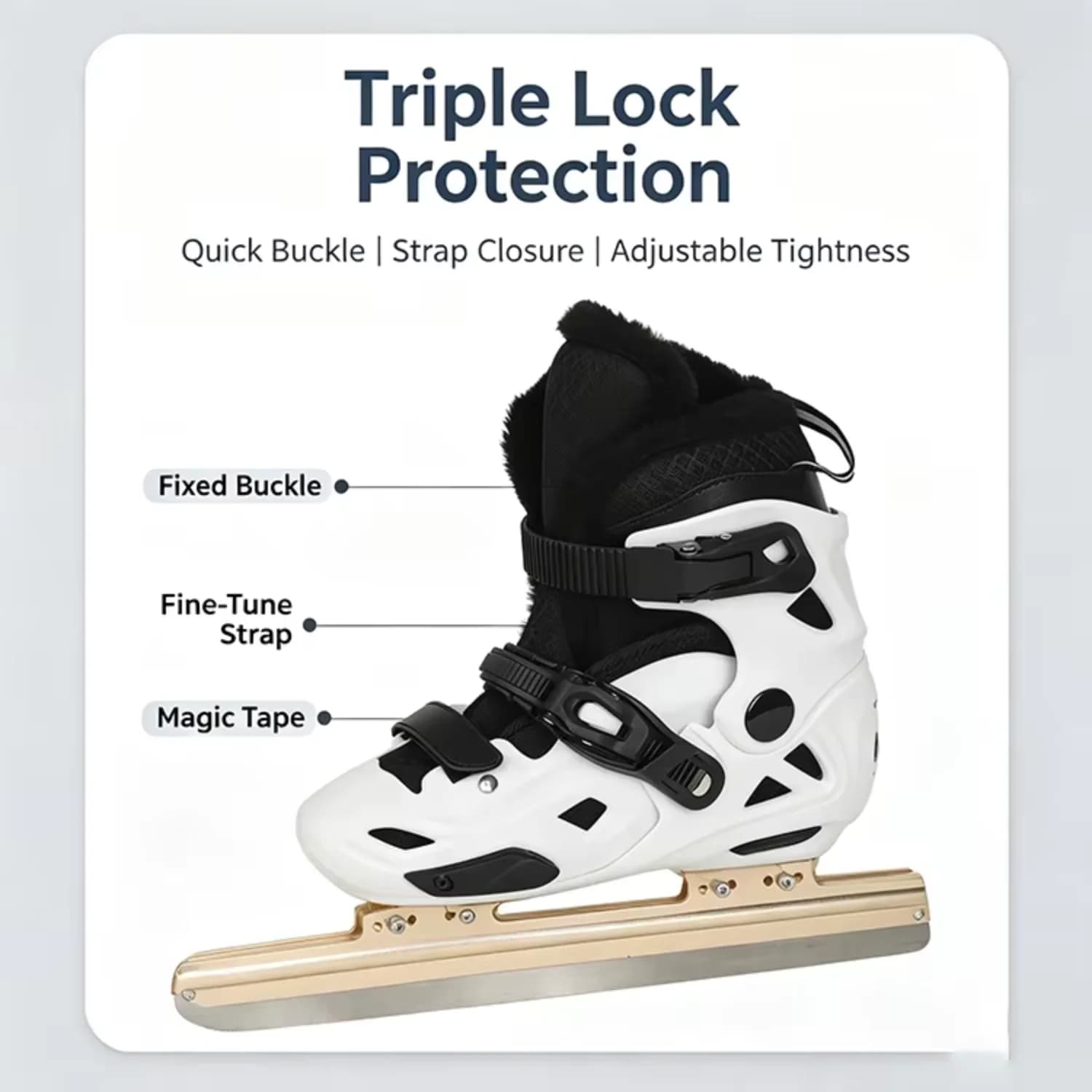 Adjustable Speed Skating Ice Skates Adult Beginner Carbon Steel Blade Aluminum Frame Outdoor Ice Skate Boots Size 36-45