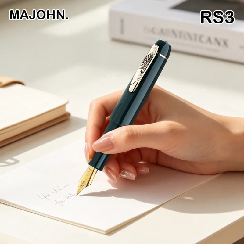 MAJOHN RS3 Short Mini Fountain Pen High End Resin Travel Account Pocket Calligraphy Pen StationeryOffice School Supplies