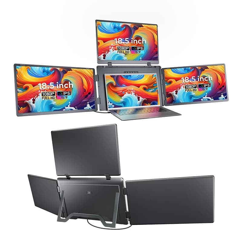 Estensore Schermo Laptop 18.5 Pollici 1080P, Monitor Portatile Quad con Cavo Unico USB-C per Business, Trading e Gaming - Ultimo Modello 2026