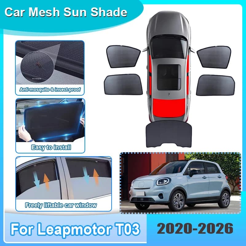Parasole per Finestrino Auto Leapmotor T03 2020-2026, Tenda Parasole Anti-UV Isolante Termico per Parabrezza, Accessori Auto