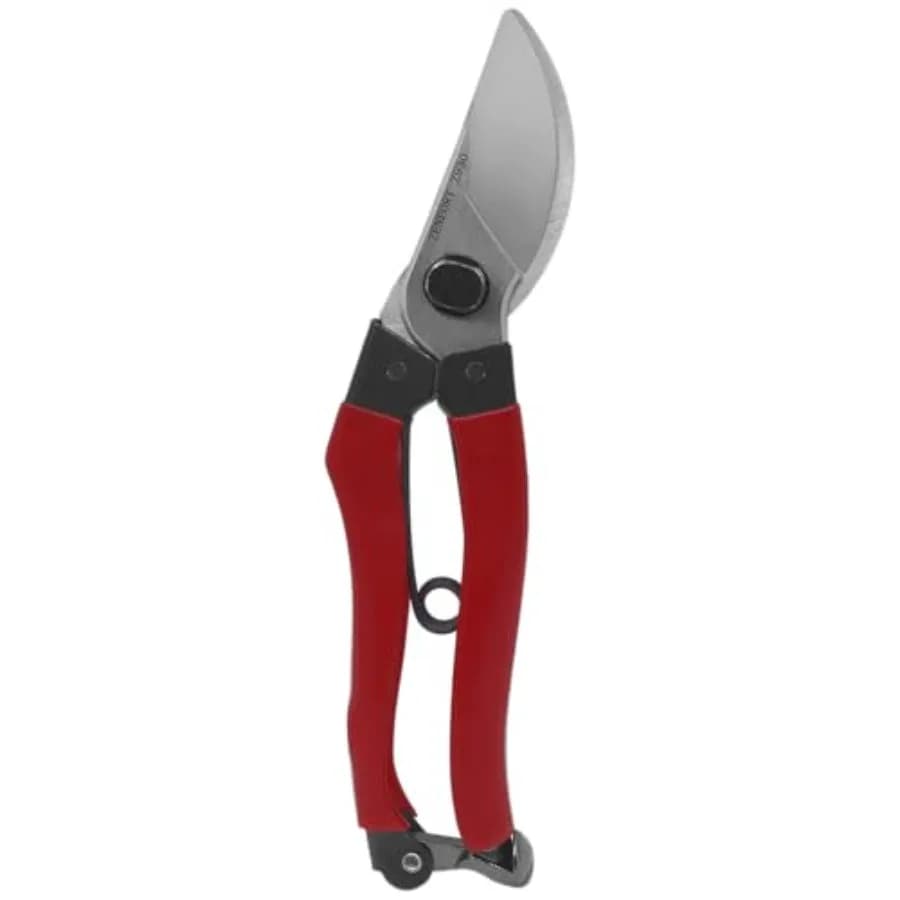 Forbici da Potatura Professionali Z90 in Acciaio al Carbonio con Molla a Wishbone, Lama Lunga 8 Pollici, Rossa