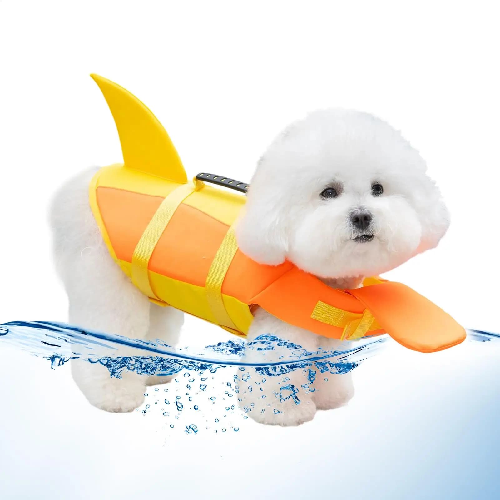 Life Jacket For Dogs Adjustable High Flotation Quick-Drying Breathable Puppy Swim Vest For Small Medium Breeds Poodle Bulldog