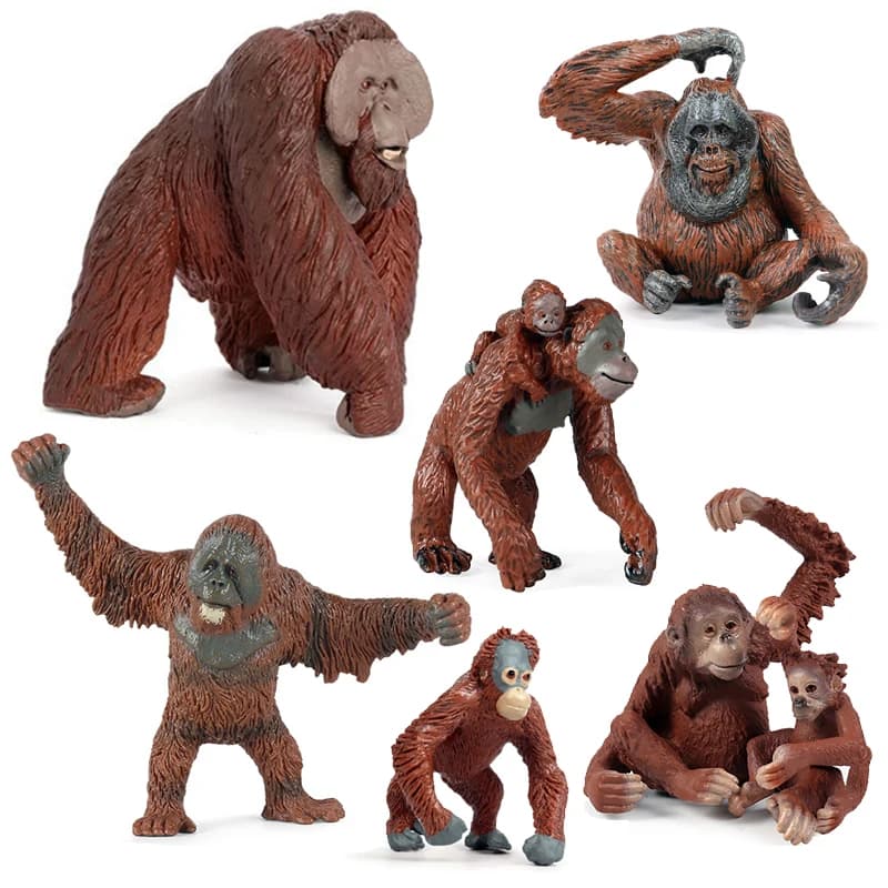 Giocattolo Educativo di Simulazione Cognitiva, Modello di Gorilla dai Capelli Rossi, Scimmia con Faccia Rossa, Baboon, Scimmia dalle Braccia Lunghe, Gioco per Bambini
