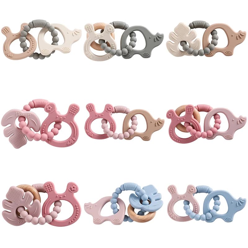 1 pz Baby Silicone massaggiagengive anello BPA Free sonagli commestibile sicuro spazzolino da denti in Silicone giocattolo massaggiagengive giocattoli per la cura dei denti per i neonati