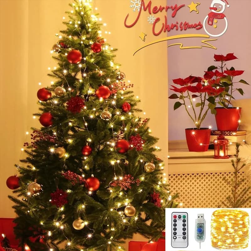 2-20M LED Fata String Light USB con telecomando Compleanno Natale Deco per la festa di nozze Regalo di Capodanno Lampada decorativa per atmosfera