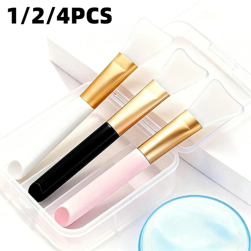 1/2/4 Pezzi Pennello in Silicone per Maschere, Pennello Multifunzione per Mescolare, Spatola in Silicone Morbido, Utensili per Polvere, Fai da Te, Facile da Pulire