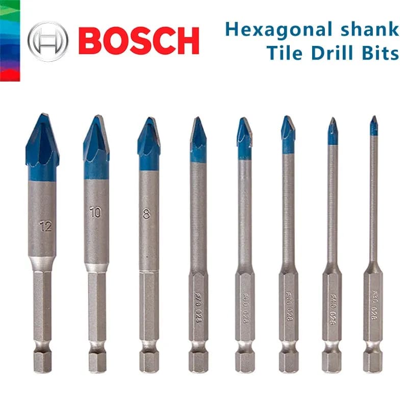 Bosch Original Blue Arrow Cutting Sharp set di trapano esagonale con punta in metallo duro resistente all'usura per foratura in ceramica di piastrelle di ceramica di vetro