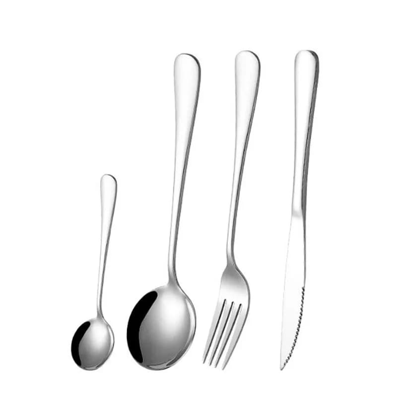 4 pezzi/set set di stoviglie in acciaio inossidabile posate addensate set di forchette in metallo coltello cucchiaio per fornitura da cucina