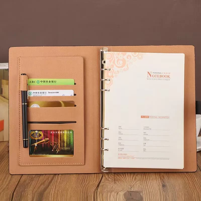 A5 Binder Notebook PU Leather Refillable Business Planner Office School Supplies Study Journal