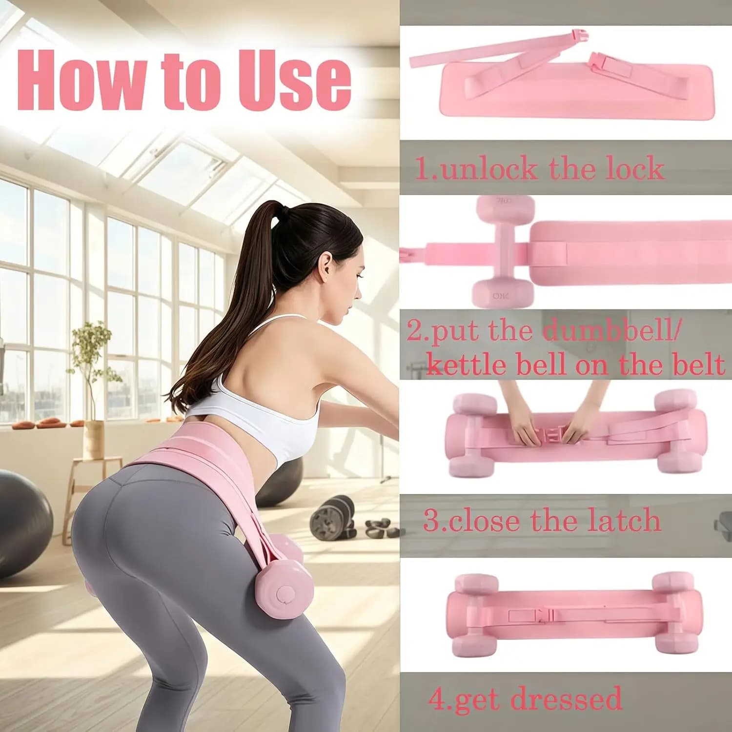Women Weightlifting Thrust Belt Thickened Widened Wear Resistant Strap For Dumbbell Barbell Kettlebell Training Home Gym Fitness