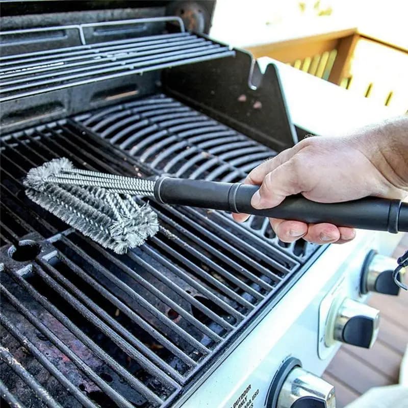 A78I 2Pcs Kitchen Accessories BBQ Grill Set Cleaning Brush Stainless Steel Cooking Tools Wire Bristles