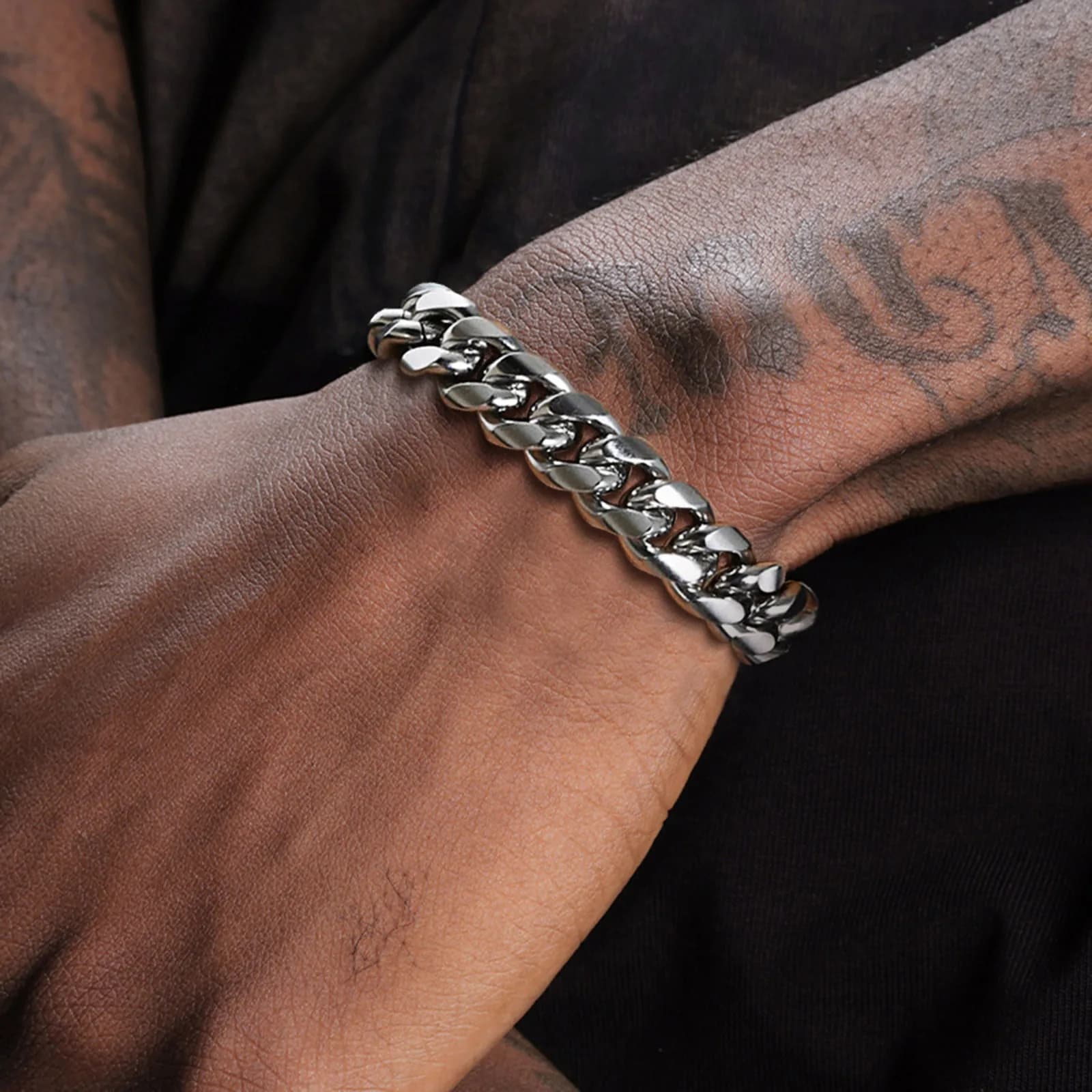 Bracciale da uomo a catena cubana da 6-12 mm, cinturino a catena a maglie cordolo in acciaio inossidabile impermeabile, regali di gioielli punk