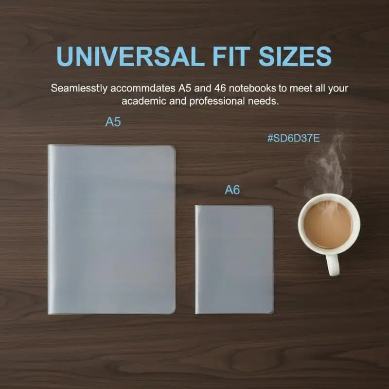 2 pezzi di custodia protettiva trasparente in PVC impermeabile per notebook A6 A5, agenda, diario, copertina protettiva, forniture per ufficio