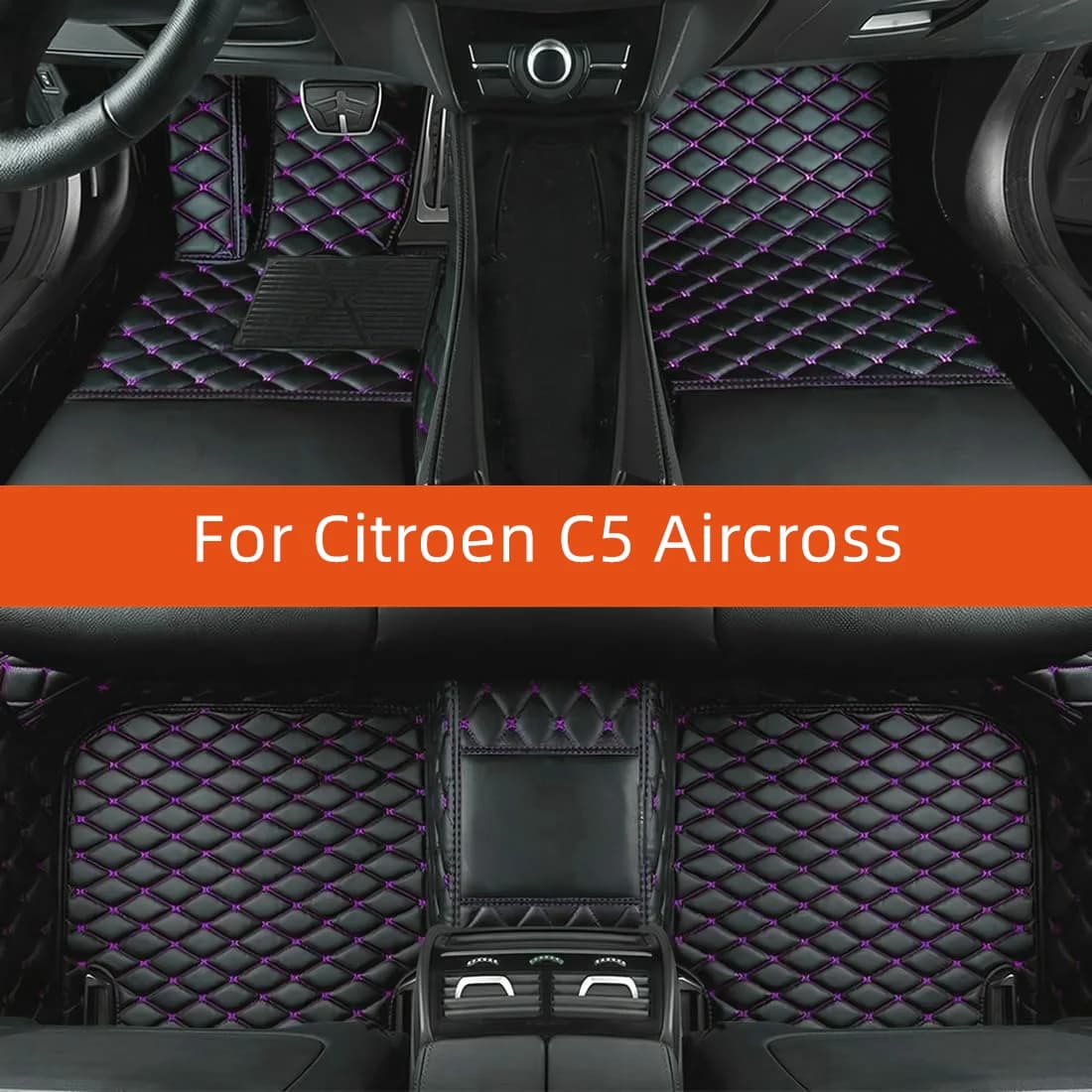 Tappetino per auto in pelle personalizzato per Citroen C5 Aircross 2019 2020 2021 2022 2023 2024 2025 2026 2027 Tappetino per auto Accessori interni