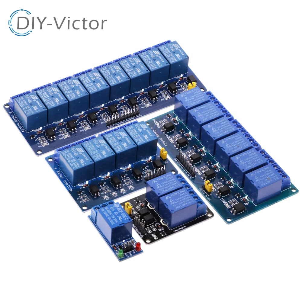 1 2 4 6 Relay DC 5V 12V 8-channel relay module with low-level Trigger optical coupler 1-way expansion card for Arduino Raspberry Pi