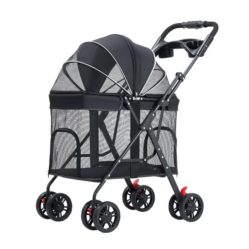 Popular Outdoor Folding Lightweight Separable Pet Strollers Small Dogs Stroller Pet Carrier Trolley Detachable Trolley for Dogs