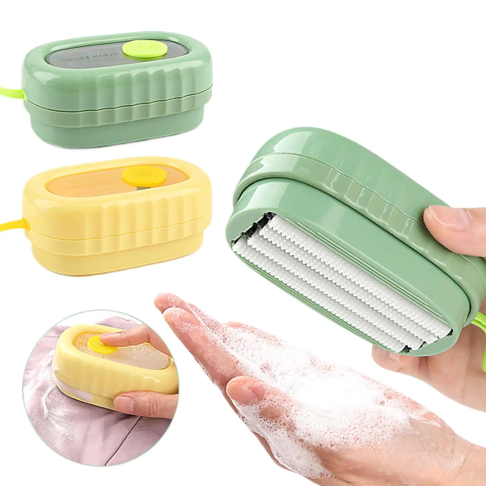 Spazzola per scrub con dispenser di sapone Spazzola per scarpe Scrubber Pressa Spazzola per pulizia per vestiti Mobili Boot Tappeto Spazzola per bucato