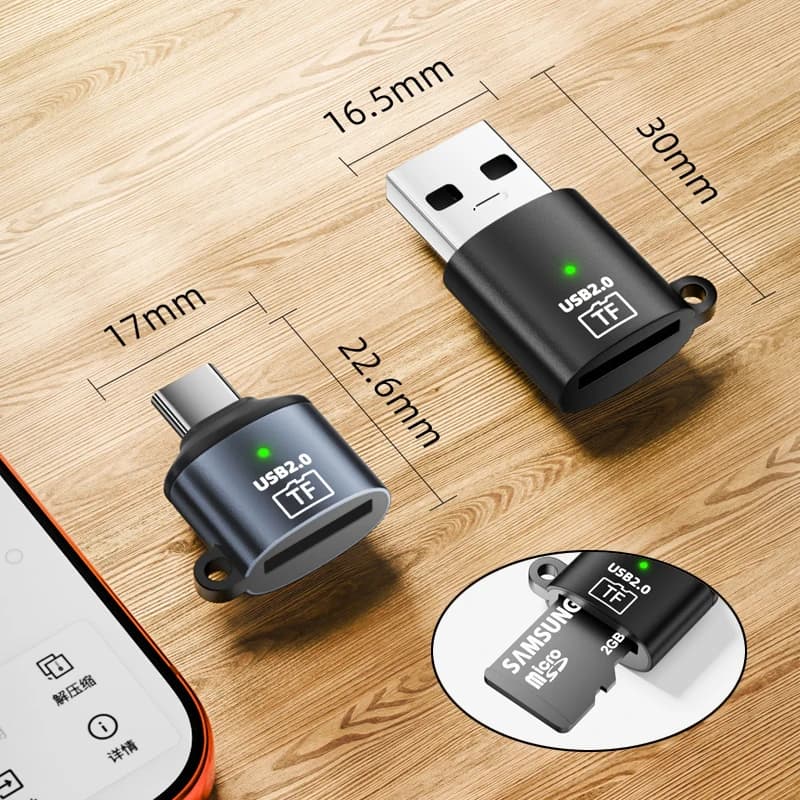 Lettore di schede USB Type-C per SD, Micro SD e TF in alluminio, per Samsung, Huawei, Xiaomi, telefono, PC, tablet, laptop