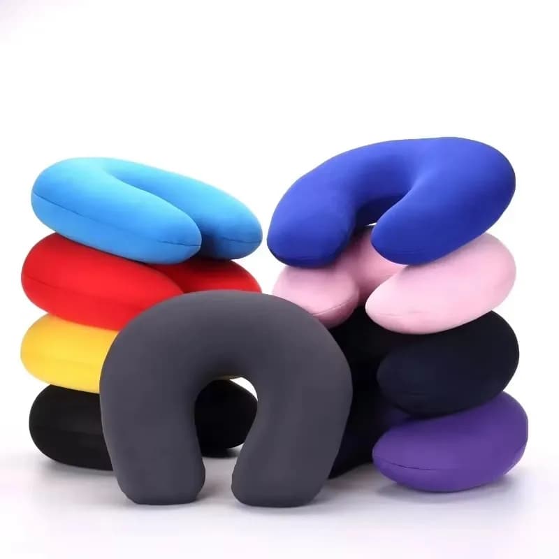 1/3/4 pezzi cuscino da viaggio per auto volo aereo ufficio cuscino gonfiabile per il collo copertura corta in peluche supporto in PVC poggiatesta morbido cuscino per allattamento