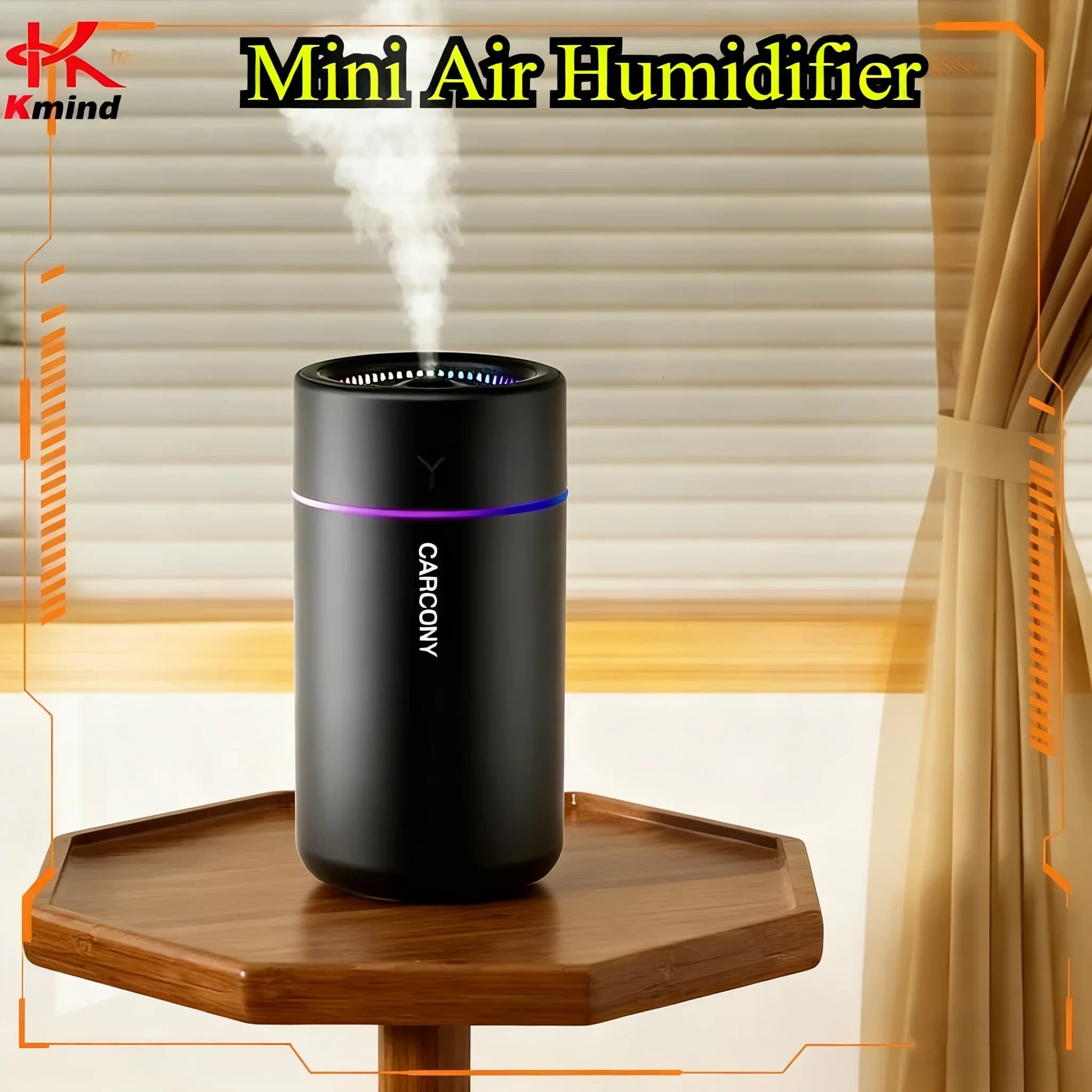 Umidificatore da 280 ml, diffusore di aromi ultra silenzioso con luce d'atmosfera a 7 colori, aromaterapia con oli essenziali per auto da ufficio, camera da letto di casa