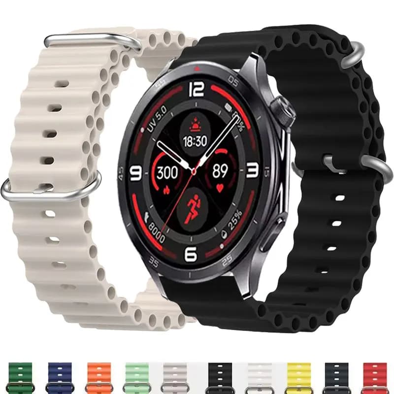 Cinturino oceano da 22 mm per OnePlus Watch 3 Band 2 2R 46mm Bracciale in silicone per OPPO Watch X2 4 Pro/Mi Watch 2 Pro S4 S3 S1 Smartwatch