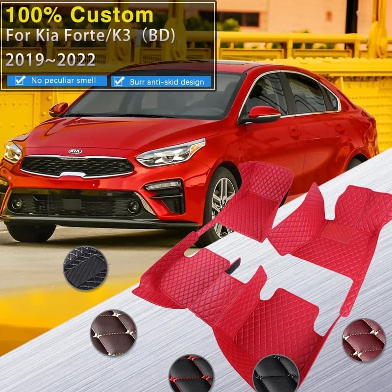 Tappetini per auto completi per Kia Forte Cerato K3 BD MK3 2019 ~ 2022 Anti Dirty Pad Tappetino in pelle di lusso Tappeti durevoli Tappeto per auto Acces