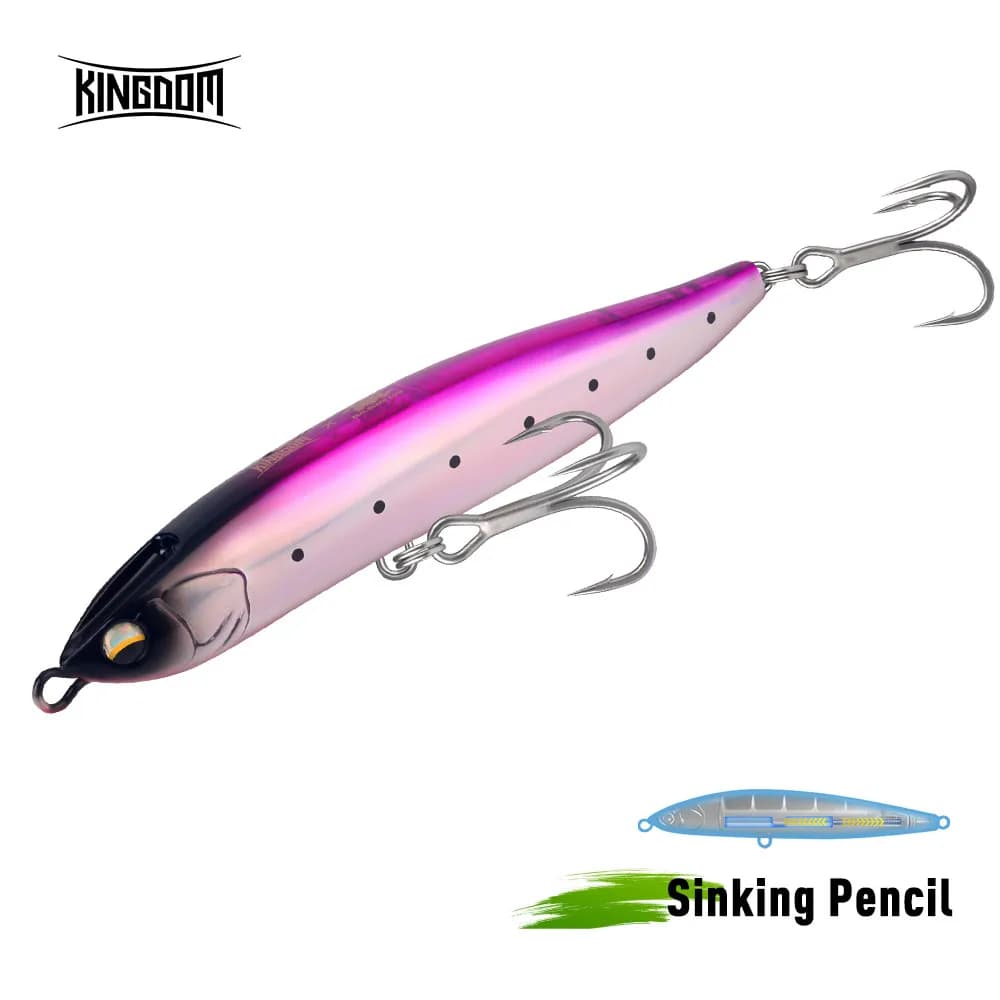 YOOFISH Affondamento Matita Richiamo di Pesca 54g 140mm Acqua Salata Richiamo di Pesca Vibrazione Affondamento Esche Filo di Acciaio 4X Gancio Predator Fish