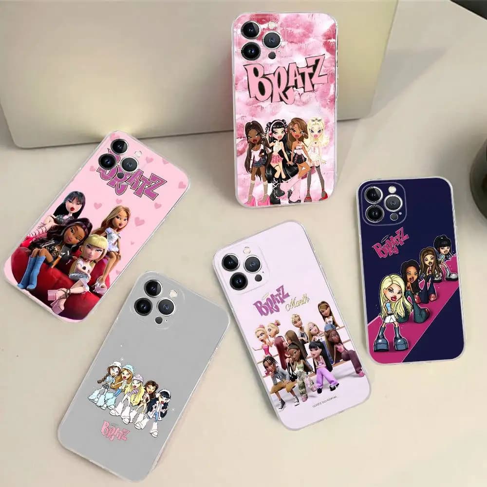 B-Bratzberry TPU Silicone Case For IPhone 11 12 13 14 15 16 17 Pro Max Shockproof Clear Back Cover
