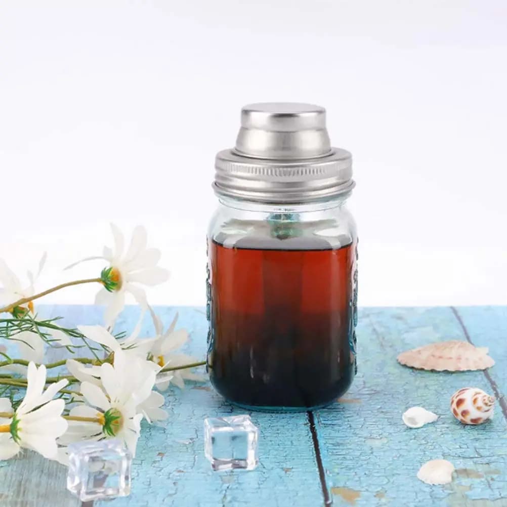 1 Pezzo Coperchio Shaker Premium in Acciaio Inossidabile 304 per Barattoli Mason, per Preparazione Cocktail, Dosaggio Spezie, Setacciatura Farina, BBQ, Picnic, Bar Domestico