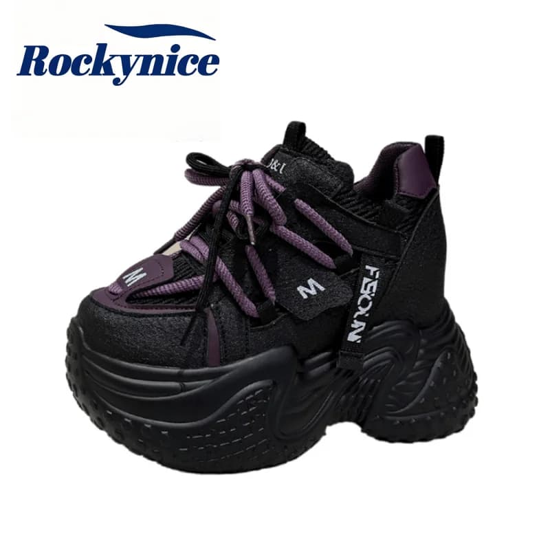 10.5CM High Platform Sneakers Women Breathable Mesh Casual Sports Shoes Autumn Thick Bottom Chunky Sneakers Woman Zapatos Mujer