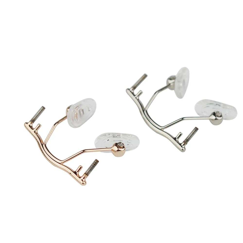 Ponte per occhiali senza montatura in metallo da 1 pezzo con supporto per naso con telaio ottico a vite in silicone