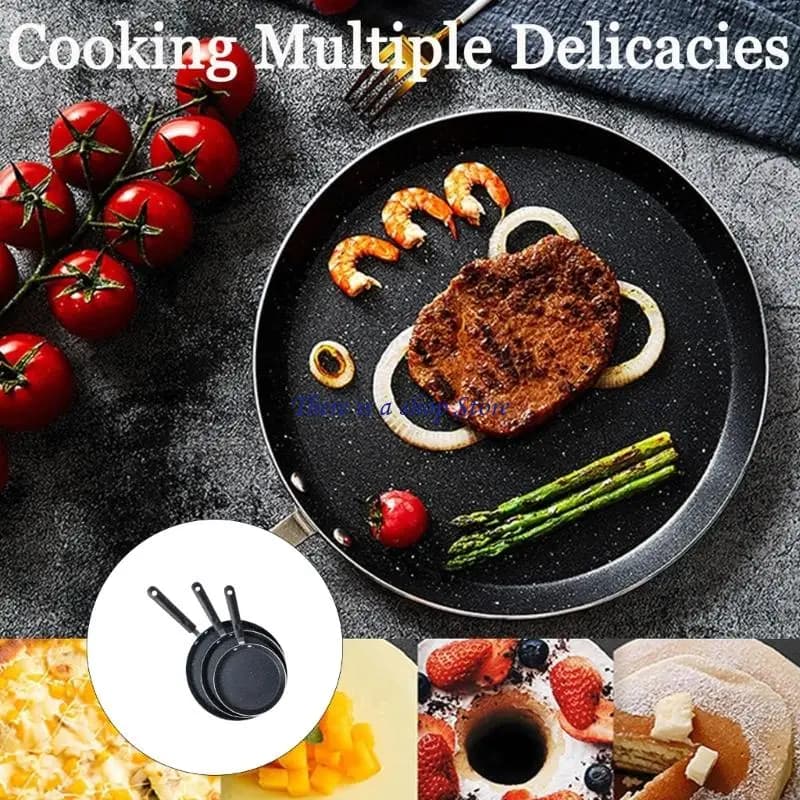 D0AD package 3 aluminum non-stick pan Multipurpos essential breakfast cooking
