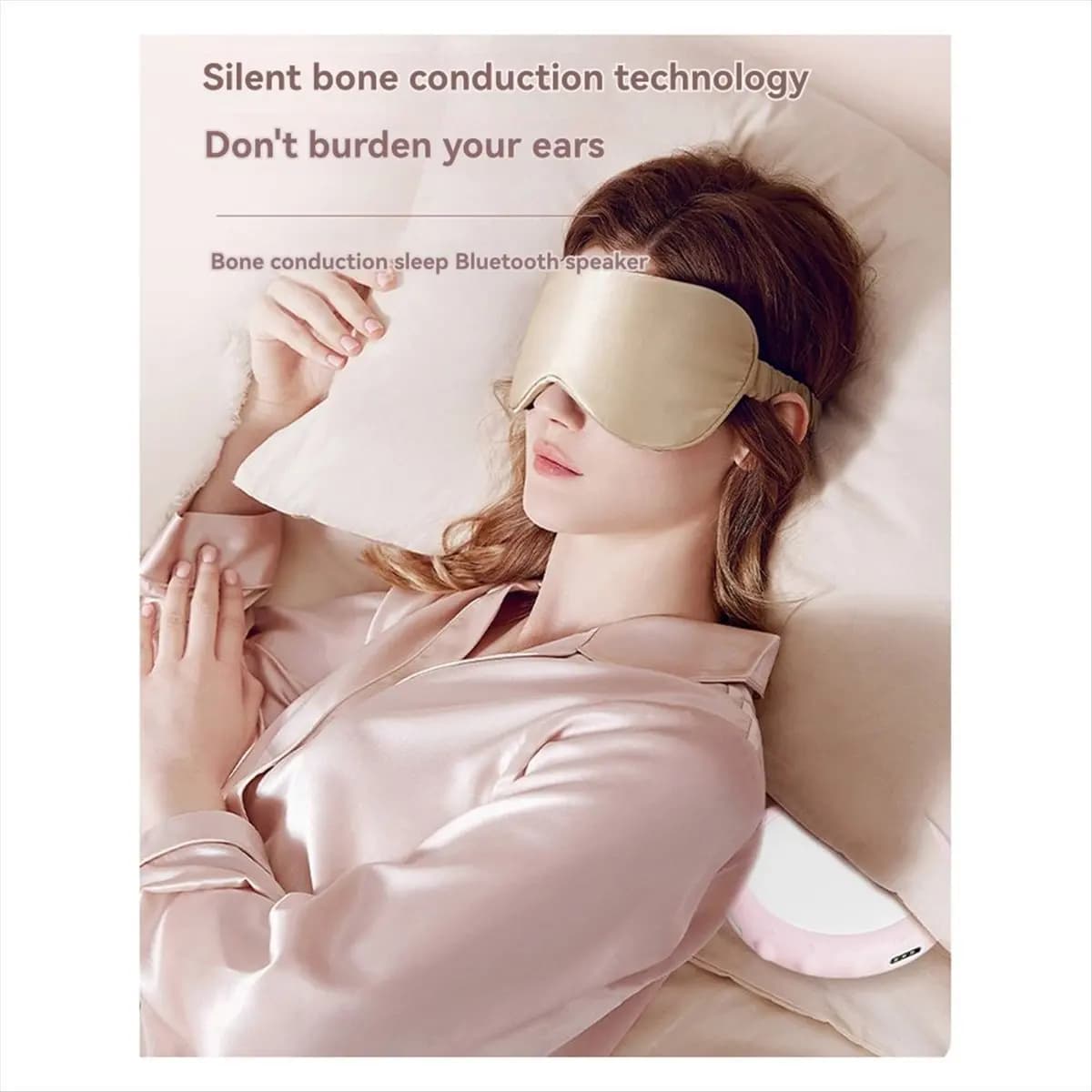 * UNO GIORNO Carillon a conduzione ossea Altoparlante Bluetooth wireless Altoparlante stereo sotto il cuscino Migliora il sonno Viaggio Rumore bianco Bianco