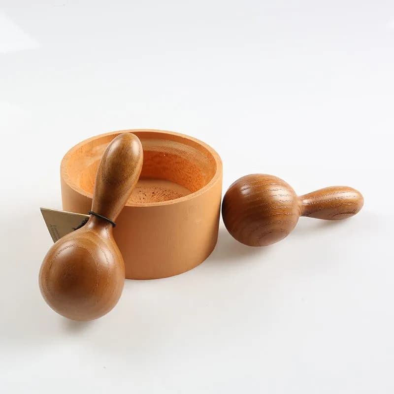 Bastone da massaggio con olio essenziale Body Spa Meridian Tapping Martello da massaggio Terapia del legno Rilassamento Massaggiatore a sfera rotonda Massaggiatore in legno