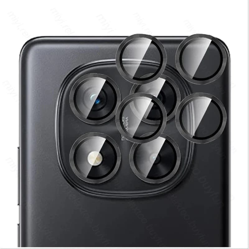 Tempered Glass Protective Case for Curved Camera for Redmi Note14 Note 14 Pro Metal Ring Protective Cap