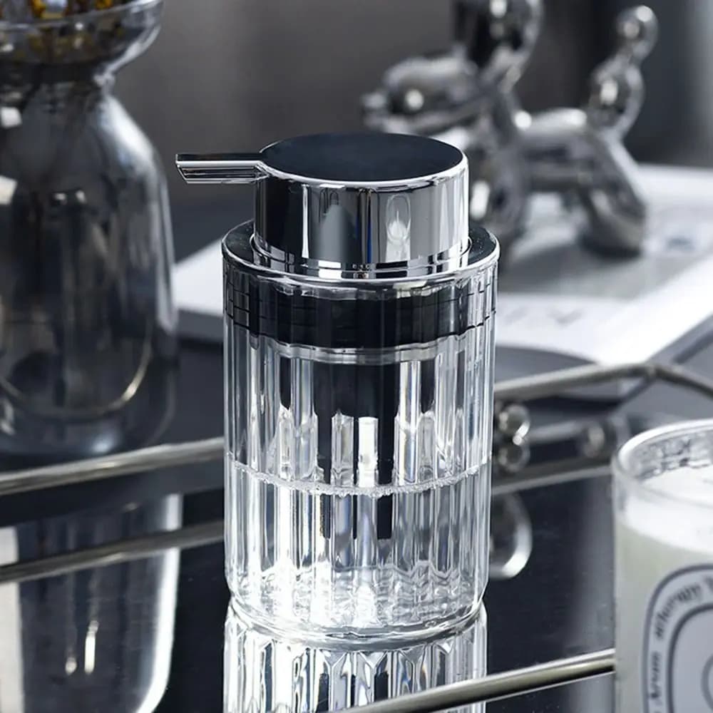 Refillable Foaming Soap Dispenser Reusable Push-type Mousse Bottle Rust-Proof Easy to Press Dish Soap Container Shower Gel