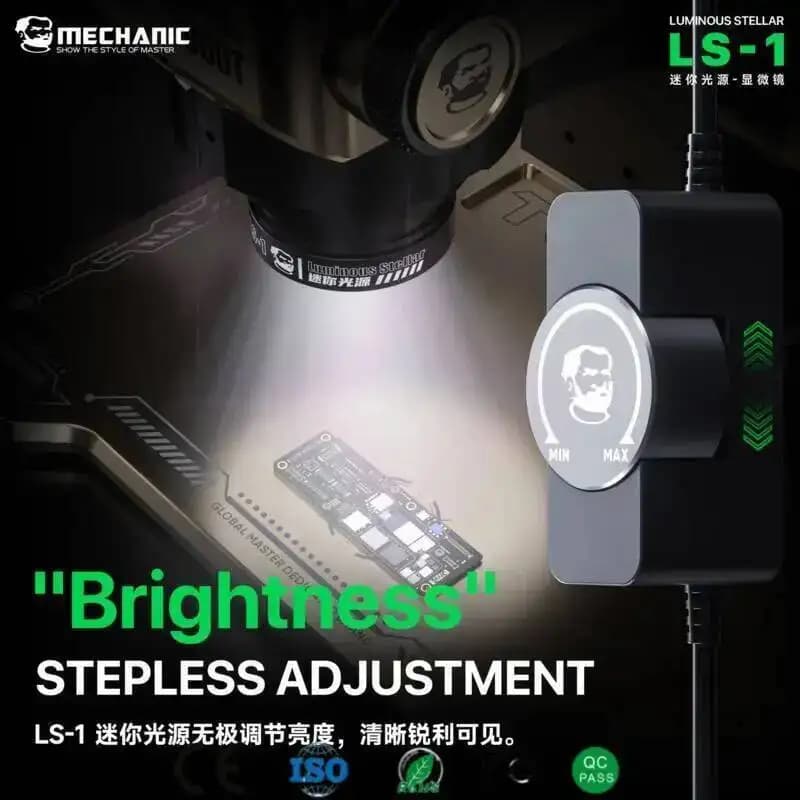 Luce a collo d'oca MECHANIC Mini, alternativa alla luce ad anello per microscopi, durata 5000H, alluminio di grado aeronautico per laboratori elettronici