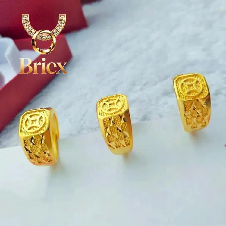 Bracciale Briex Jewelry Premium in oro AU999, rotondo, lucido, regolabile, alla moda, da donna, in oro massiccio.