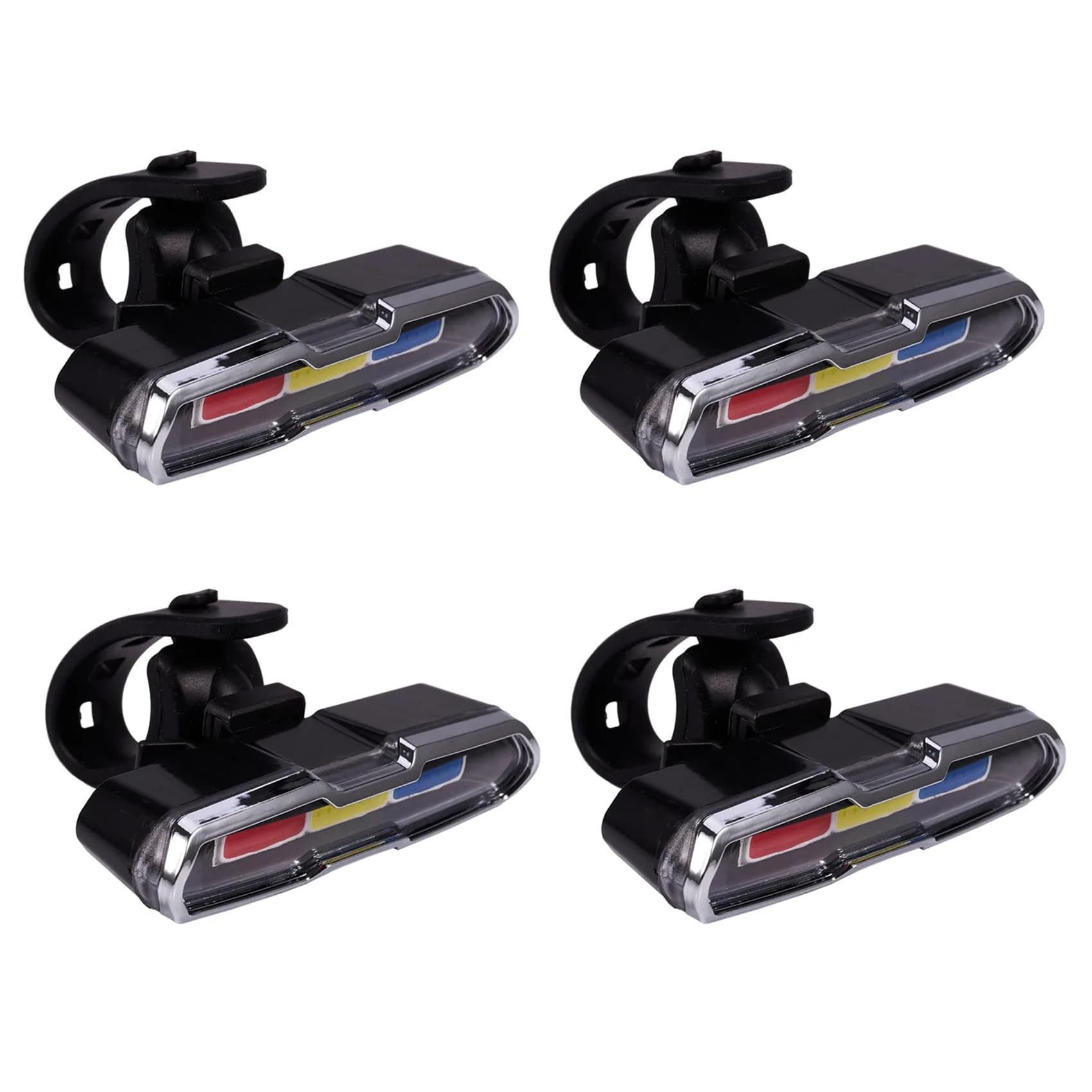 【Vendita estiva】 4X USB ricaricabile anteriore posteriore luce per bicicletta batteria al litio LED fanale posteriore per bici luce per casco da ciclismo