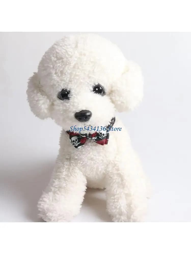 H7ED Elegante collare per cani e gatti con colletto staccabile per Halloween con fiocco