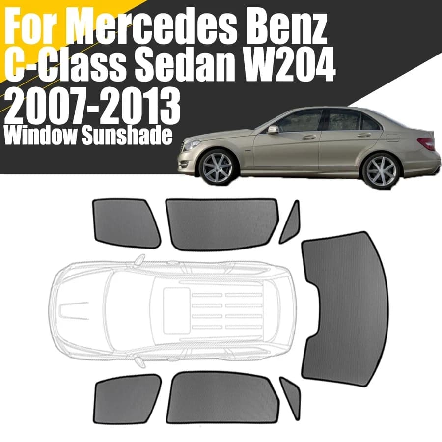 Custom Magnetic Car Window Sunshade For Mercedes Benz C Class Sedan W204 2007-2013 Curtain Front Windshield Mesh Frame Curtain